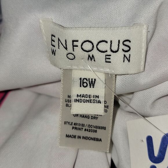 New EnFocus Studio Cinch Waist Maxi Dress Split Side Geometric Plus Size 16W - Picture 7 of 8